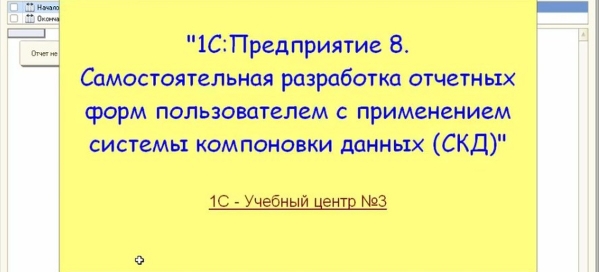 Разработка отчетных форм с применением СКД